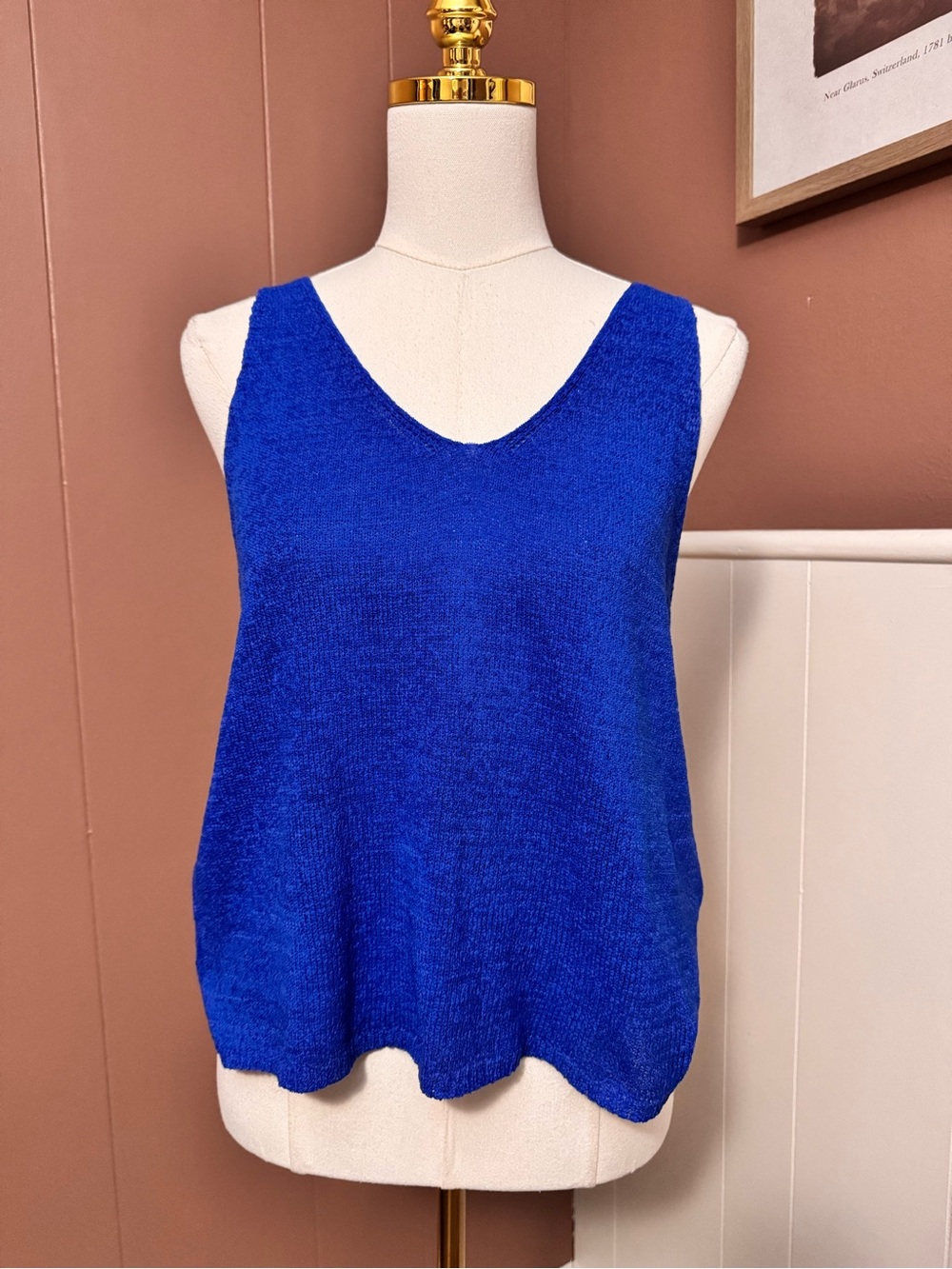 Blu Pepper Royal Blue V-Neck Knit Tank NWT